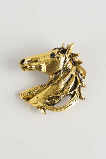 Salil Bhatia Gilded Horse Embellished Brooch 