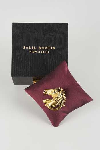 Salil Bhatia Gilded Horse Embellished Brooch 