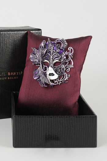 Salil Bhatia Purple Masquerade Embellished Brooch 