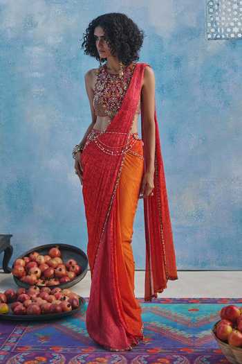 Show Shaa Subh Pre-Draped Saree Set 