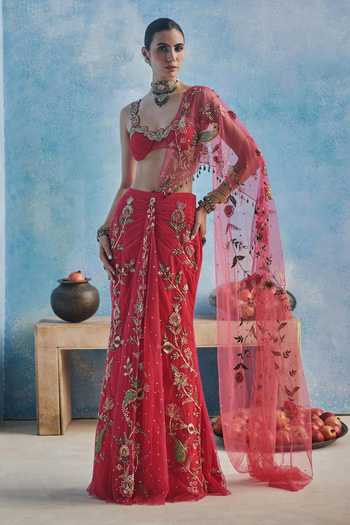 Show Shaa Harsha Pre-Draped Saree With Bralette 