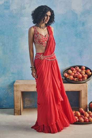 Show Shaa Nura Pre-Draped Saree With Blouse 