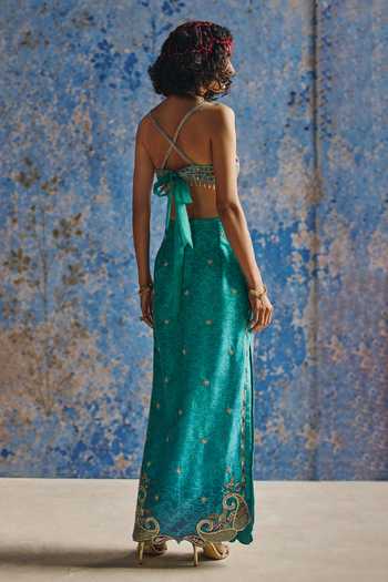 Show Shaa Neel Printed Crop Top & Straight Skirt Set 