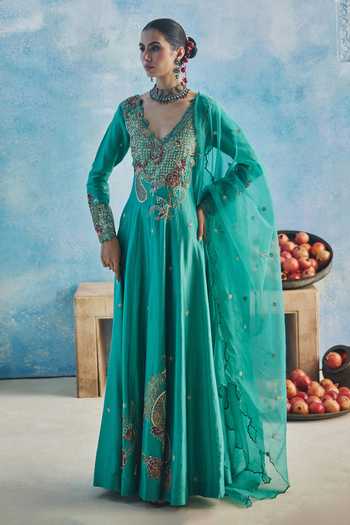 Show Shaa Ambar Anarkali With Sheer Dupatta 