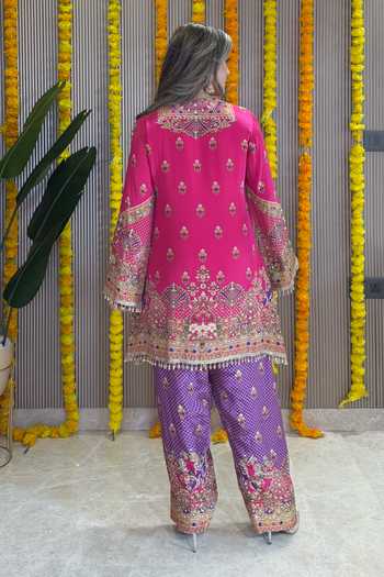 Surkh Syahi Rooh Embellished Kurta Farshi Salwar Set