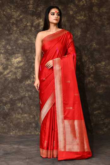 Vishwa By Pinki Sinha Border Woven Saree With Running Blouse 