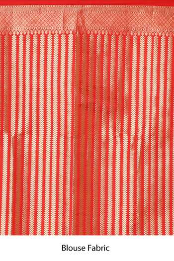 Vishwa By Pinki Sinha_Red Silk Border Woven Saree With Running Blouse _at_Aza_Fashions