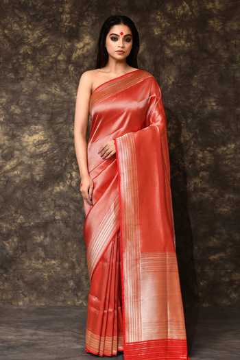 Vishwa By Pinki Sinha Geometric Brocade Silk Saree With Running Blouse 