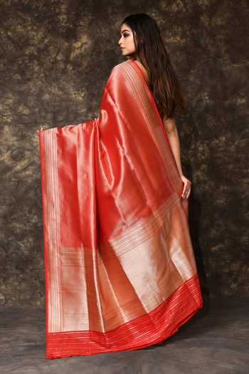 Vishwa By Pinki Sinha Geometric Brocade Silk Saree With Running Blouse 