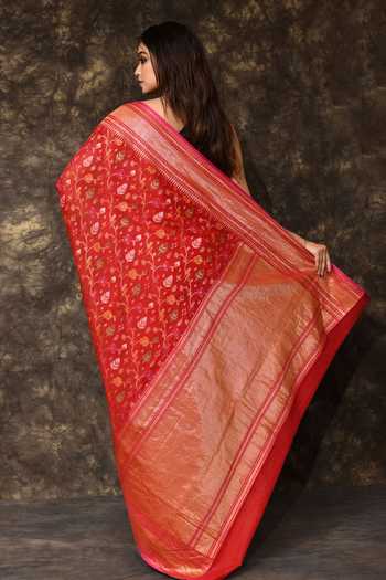 Vishwa By Pinki Sinha Handwoven Saree With Running Blouse