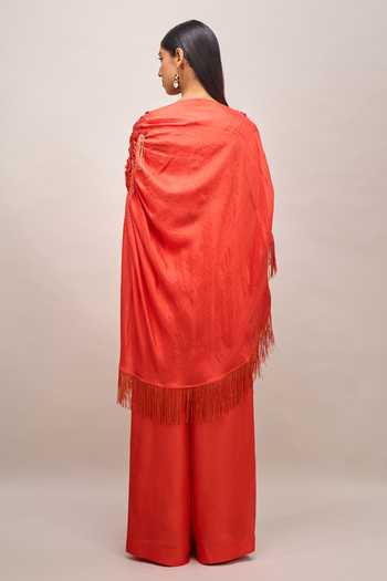 Anamika Khanna Embroidered Draped Cape & Pant Set 