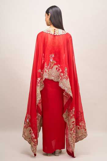 Anamika Khanna Embroidered Cape Skirt Set 