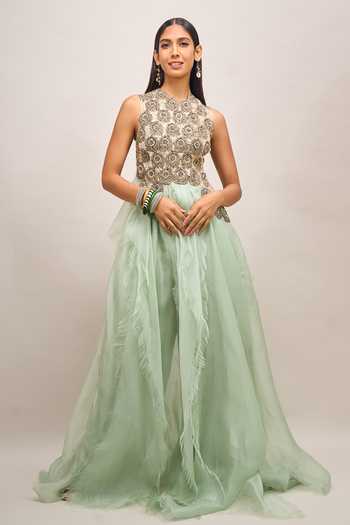 Anamika Khanna Embroidered Kurta & Palazzo Set 