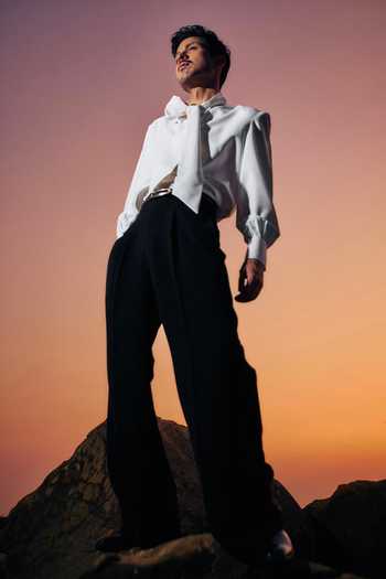 Buy_Nirmooha_Multicolor Suiting Finial Bow Tie Shirt And Pant Set 