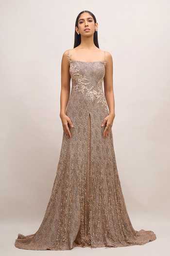 Tarun Tahiliani Floral Embroidered Gown