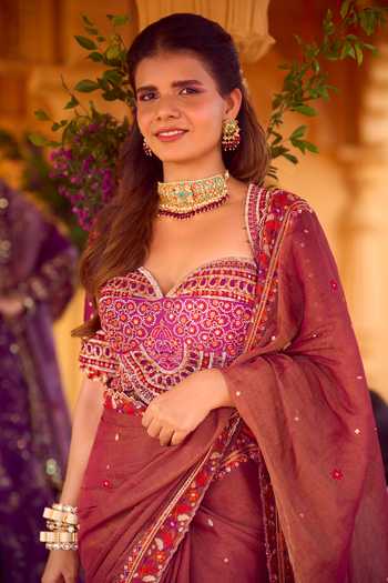 Shop Vivinia By Vidhi Mehra Gold Plated Multicolor Kundan Choker Necklace Set Online at Aza Fashions Shop_Vivinia By Vidhi Mehra_Gold Plated Multicolor Kundan Choker Necklace Set _Online_at_Aza_Fashions