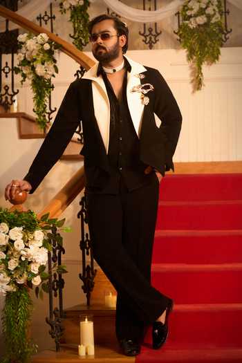 Rohit Doshi Contrast Lapel Blazer