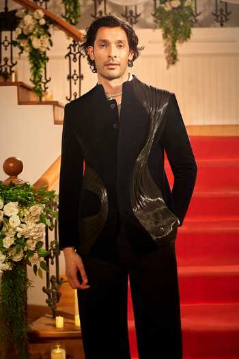 Amit Aggarwal Structured Corded Bandhgala 