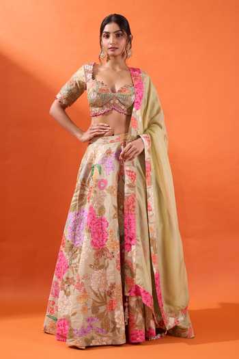 Buy Azeera Beige Crepe Sweetheart Neck Hand Embroidered Blouse Lehenga Set Online at Aza Fashions Buy_Azeera_Beige Crepe Sweetheart Neck Hand Embroidered Blouse Lehenga Set _Online_at_Aza_Fashions