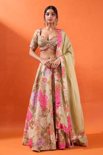 Azeera Hand Embroidered Blouse Lehenga Set 