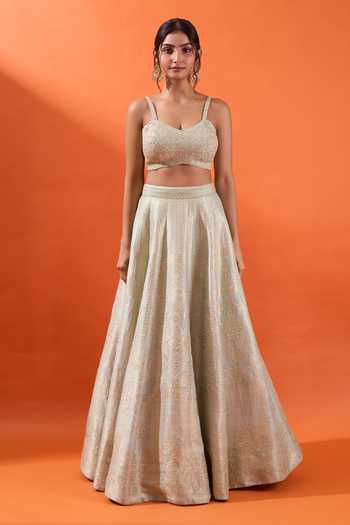 Buy Azeera Beige Brocade Sweetheart Neck Hand Embroidered Cape And Lehenga Set Online at Aza Fashions Buy_Azeera_Beige Brocade Sweetheart Neck Hand Embroidered Cape And Lehenga Set _Online_at_Aza_Fashions