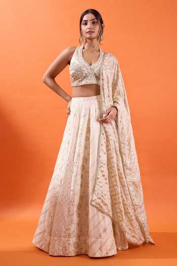 Azeera Floral Woven Brocade Lehenga Set 