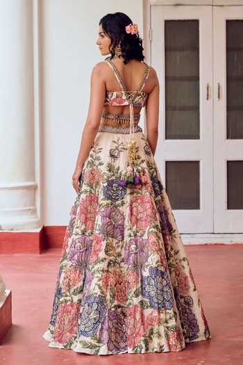 Irrau By Samir Mantri Rangili Blooming Hand Embroidered Lehenga Set