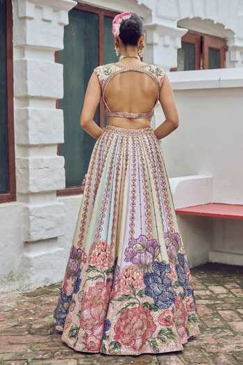Irrau By Samir Mantri Chutki Floral Print Lehenga Set