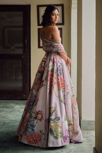 Irrau By Samir Mantri Purple Dupion, Organza Sequins Sweetheart Angoori Embroidered Corset Lehenga Set Online at Aza Fashions Irrau By Samir Mantri_Purple Dupion, Organza Sequins Sweetheart Angoori Embroidered Corset Lehenga Set _Online_at_Aza_Fashions