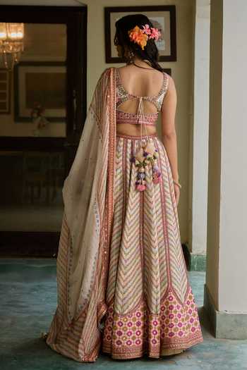 Irrau By Samir Mantri Kiki Printed & Hand Embroidered Lehenga Set