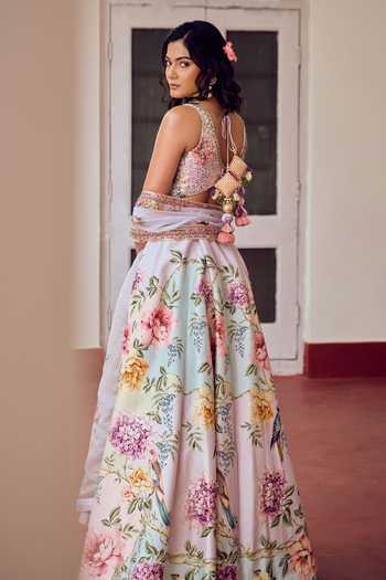 Irrau By Samir Mantri Mishti Floral Print Lehenga Set
