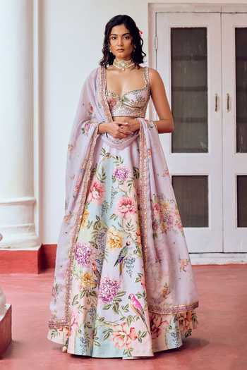Irrau By Samir Mantri Mishti Floral Print Lehenga Set