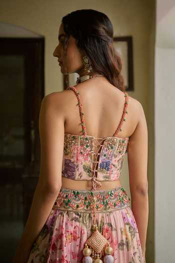 Irrau By Samir Mantri Nikki Embroidered Corset Lehenga Set