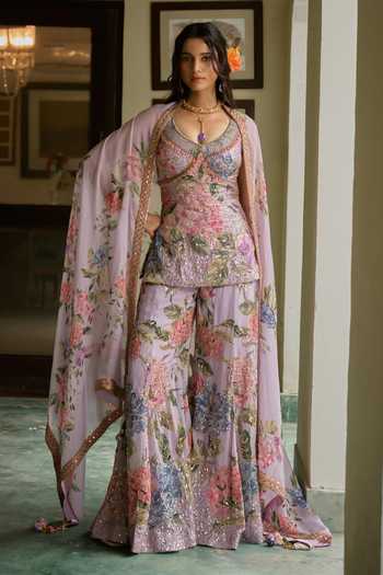 Irrau By Samir Mantri Gungun Printed Kurta Sharara Set