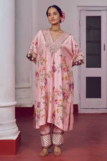 Irrau By Samir Mantri Phulki Kaftan Choga & Pant Set