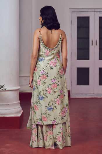 Irrau By Samir Mantri Gippi Floral Print Sharara Set