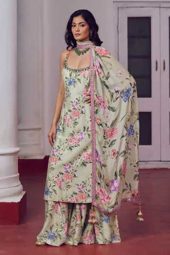 Irrau By Samir Mantri Gippi Floral Print Sharara Set