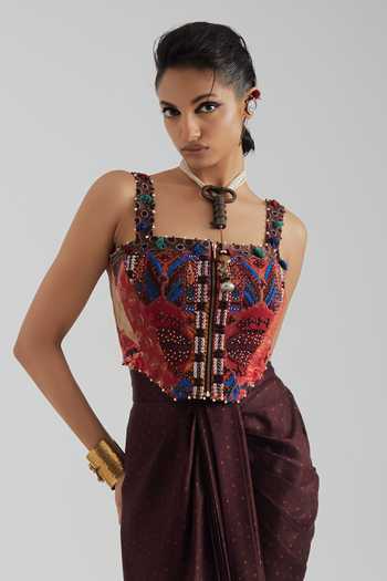 Aseem Kapoor Oviya Sculpted Embroidered Blouse 