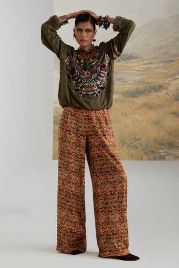 Buy Aseem Kapoor Multi Color Georgette Embroidery, Sequins, Beads, Zaahra Printed Sweatshirt Buy_Aseem Kapoor_Multi Color Georgette Embroidery, Sequins, Beads, Zaahra Printed Sweatshirt