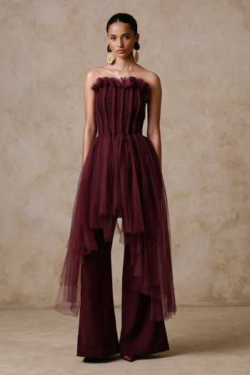 Nirmooha Reverie Braided Corset & Bell Bottom Pant Set 