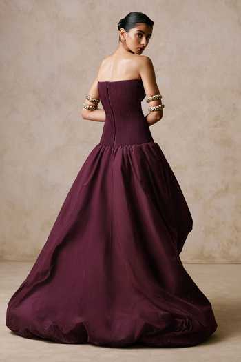 Nirmooha Solstice Corset High-Low Bubble Trail Gown 