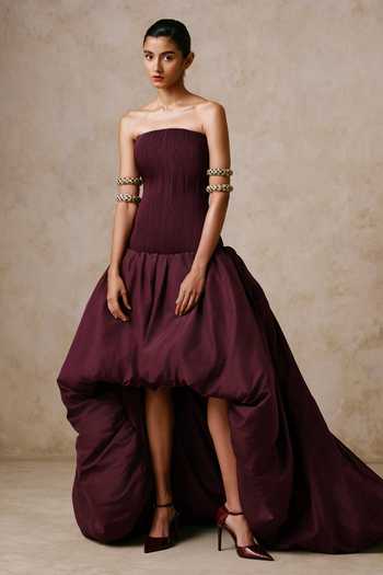Nirmooha Solstice Corset High-Low Bubble Trail Gown 