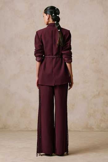 Nirmooha Cincture Blazer With Wide-Leg Trouser 