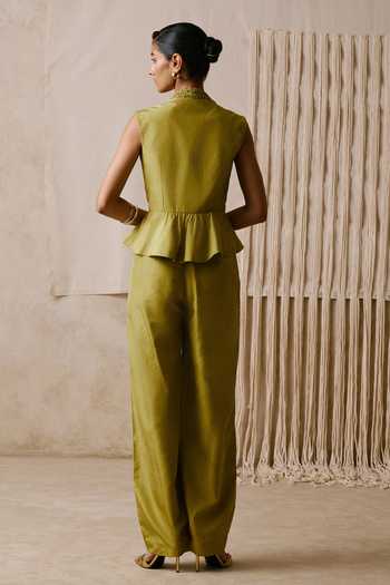 Nirmooha Interplay Peplum Vest With Barrel Trouser 