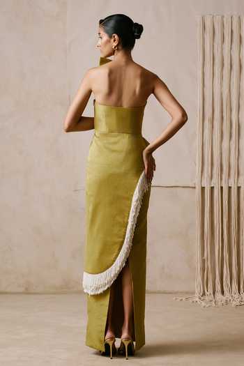 Nirmooha Rhythm Asymmetric Corset & Fringe Skirt Set 