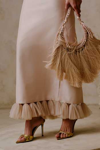 Shop Nirmooha Ivory Taffeta Notched Neck Split Cropped Jacket With Column Skirt Online at Aza Fashions Shop_Nirmooha_Ivory Taffeta Notched Neck Split Cropped Jacket With Column Skirt _Online_at_Aza_Fashions