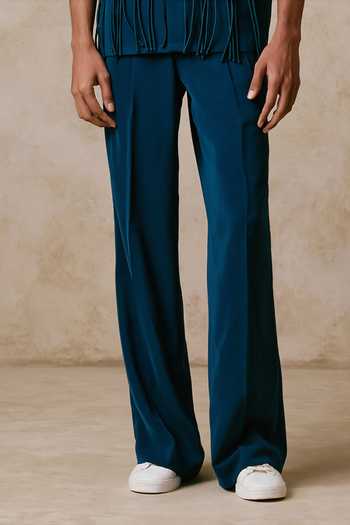 Nirmooha Blue Entwine Shacket And Trouser Set Online at Aza Fashions Nirmooha_Blue Entwine Shacket And Trouser Set _Online_at_Aza_Fashions