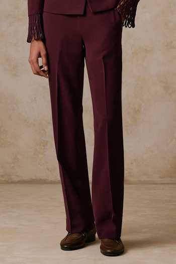 Buy Nirmooha Burgundy Fringe Nocturne Cherry Plum Bandhgala Set Online at Aza Fashions Buy_Nirmooha_Burgundy Fringe Nocturne Cherry Plum Bandhgala Set _Online_at_Aza_Fashions