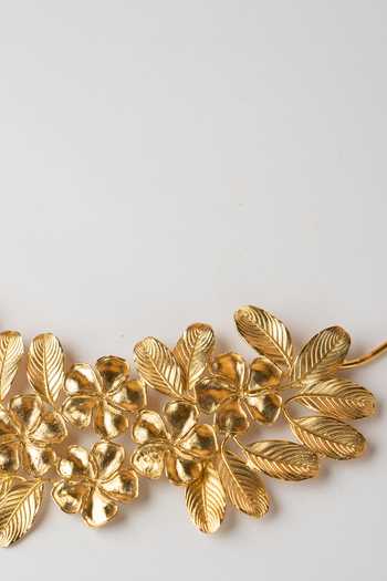 Anki Bunki Aditi Gold Plated Nayantara Cascading Floral Bib Necklace Online at Aza Fashions Anki Bunki Aditi_Gold Plated Nayantara Cascading Floral Bib Necklace _Online_at_Aza_Fashions