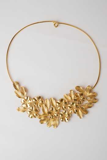Anki Bunki Aditi Nayantara Cascading Floral Bib Necklace 